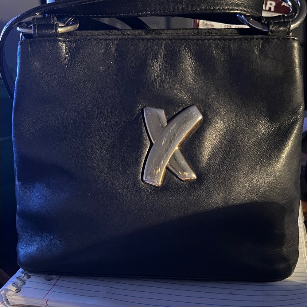 Paloma Picasso Black Crossbody Bag with Gold Accent